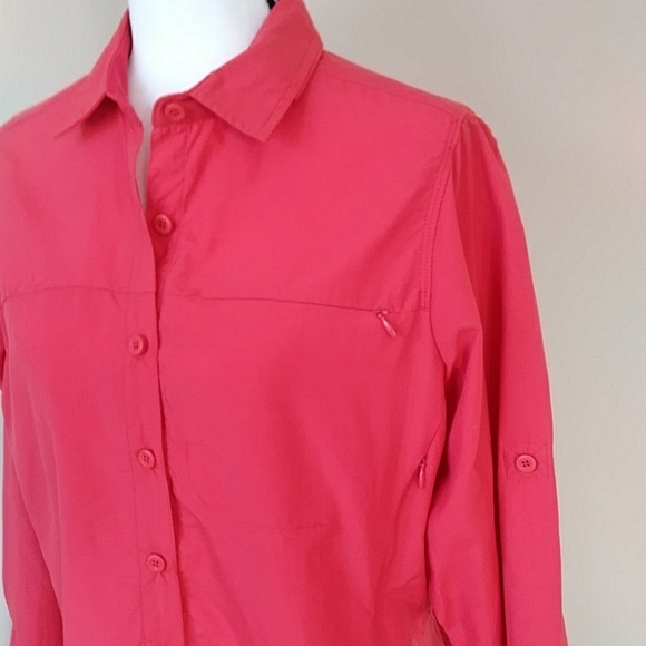 REI Vented Recreational Outdoor Adventure Hiking Shirt L Orange Coral - Picture 3 of 16